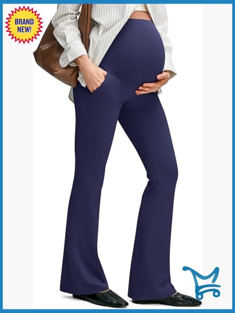 Maternity Flare Leggings with Pockets Over The Belly Yoga Pants